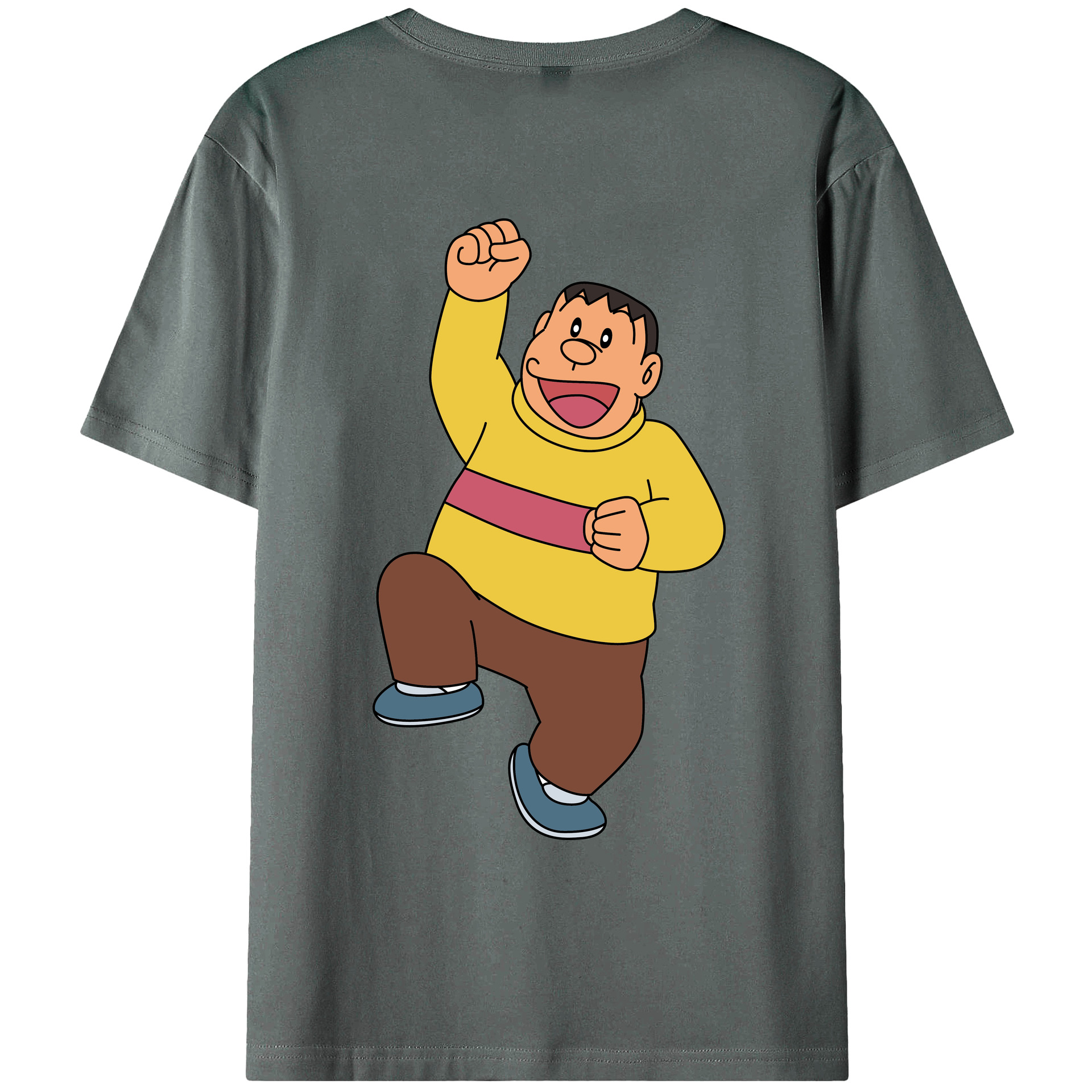 （画像用） ドラえもん 剛田武 Doraemon Gouta Takeshi 綿100％ メンズ半袖Tシャツ（バックプリント） 通気性